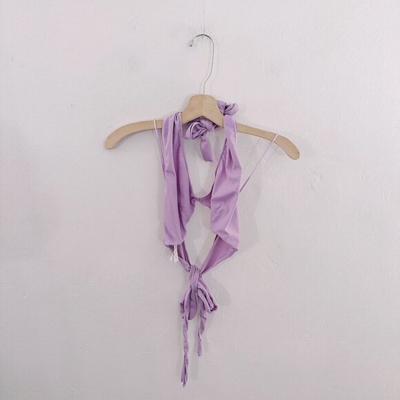 Urban Outfitters Out From Under Sorelle Twist Halter Bra Top Lavender Purple - Picture 2 of 6